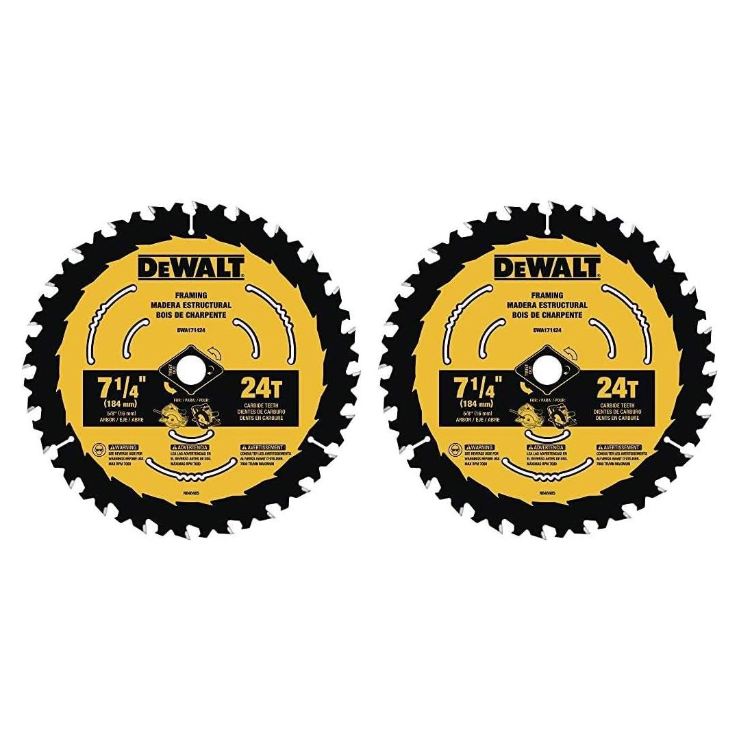 Hoja de sierra circular DEWALT 18.42 cm 24 dientes (Paquete de 2)