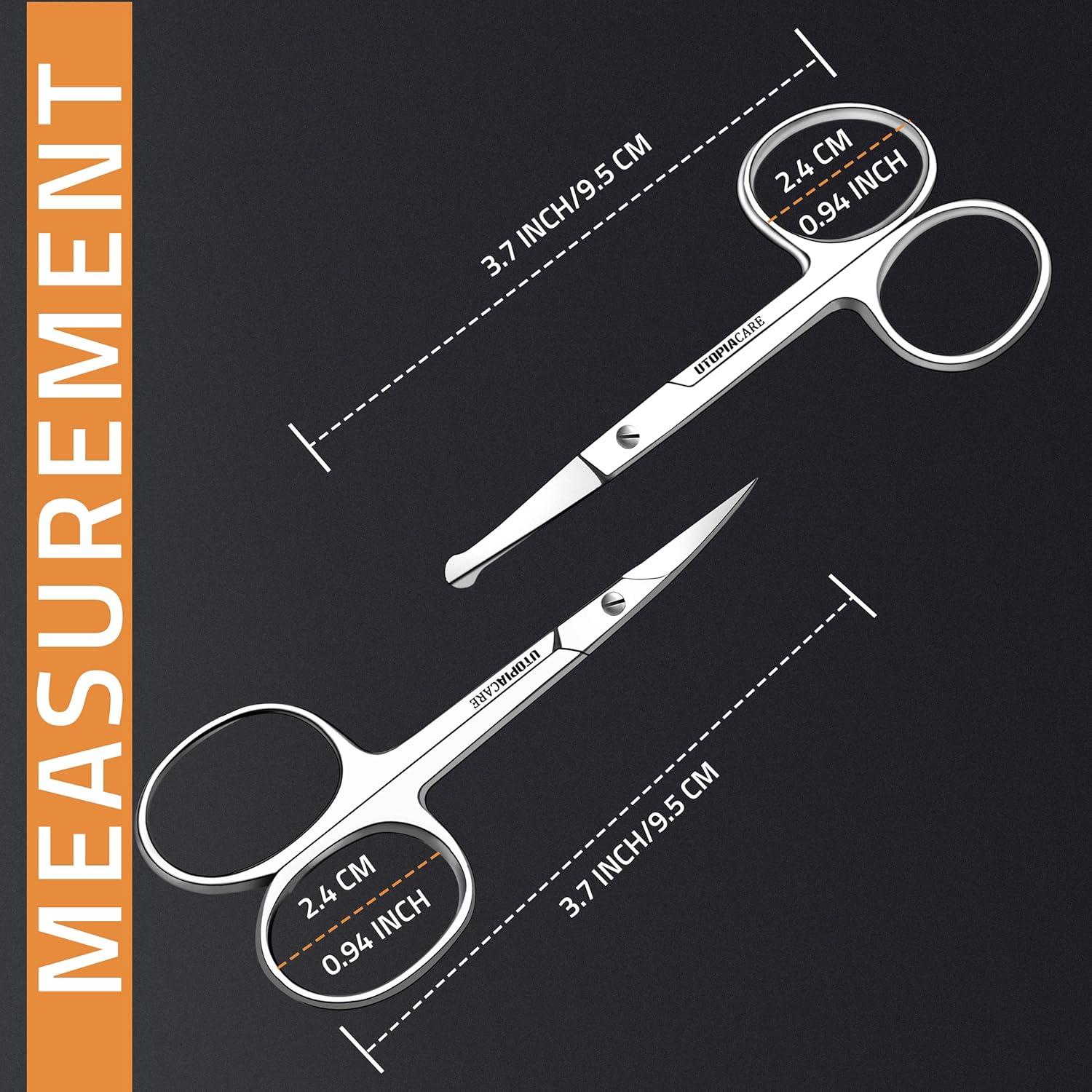 Tijeras Utopia Care de Acero Inoxidable para Cejas y Barba