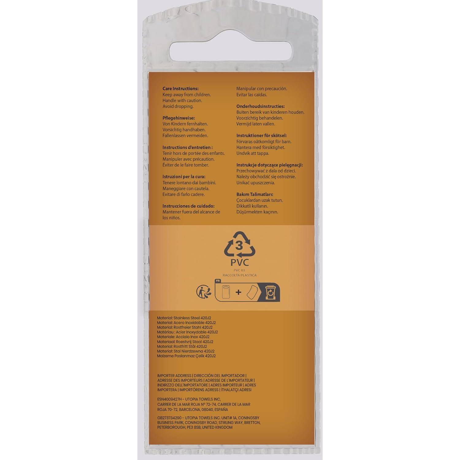 Tijeras Utopia Care de Acero Inoxidable para Cejas y Barba