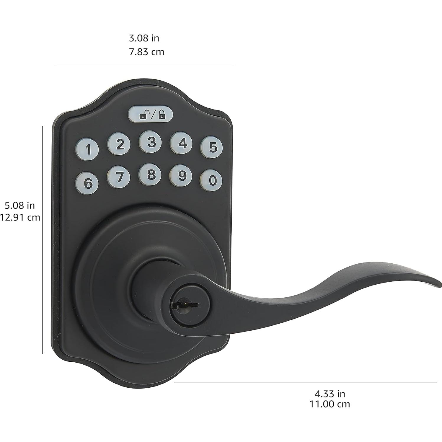 Cerradura Electrónica Sin Llave Amazon Basics PTQ4900 - Negro Mate