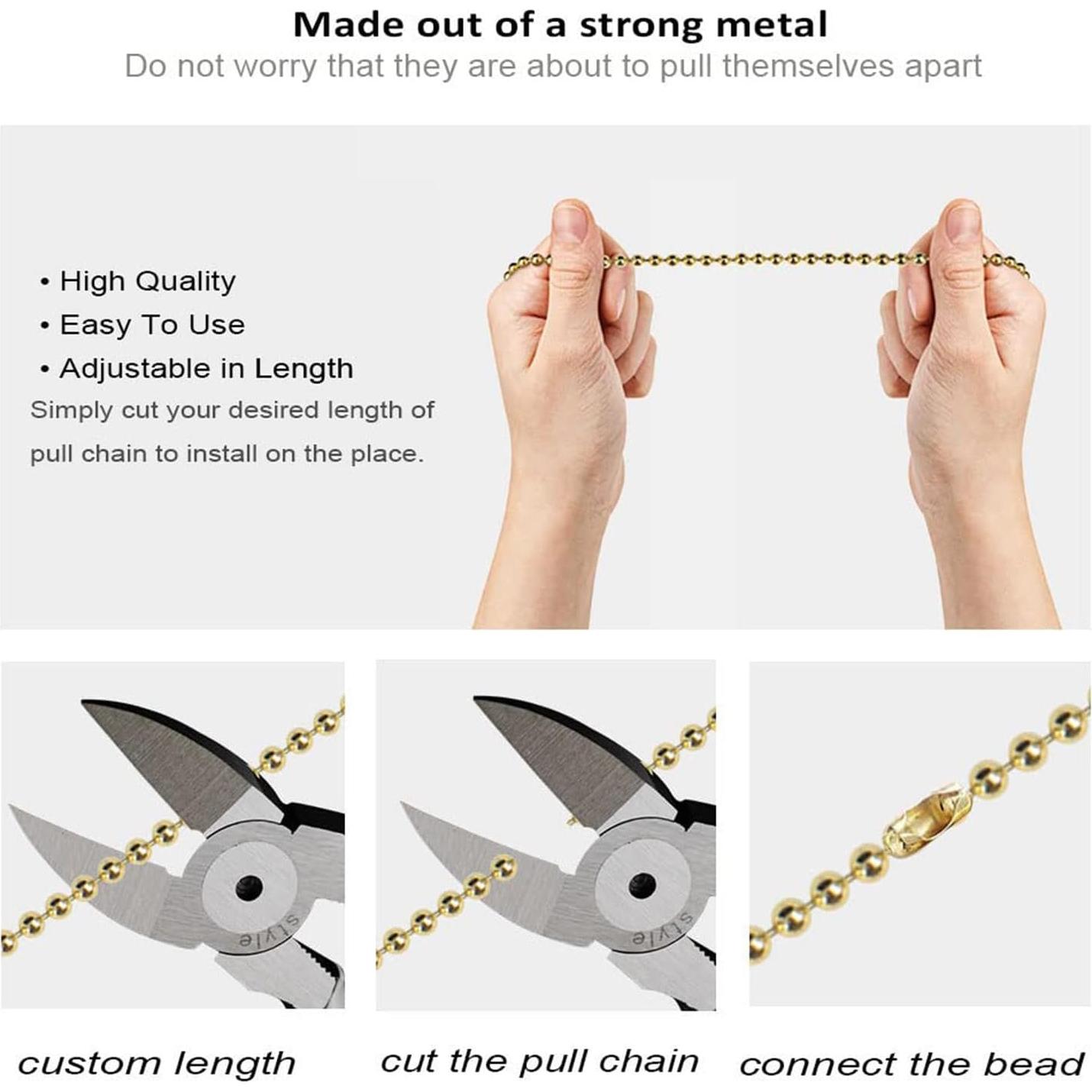 Cadena de Tirar para Ventilador de Techo Aoprofree 34.5 cm Cobre