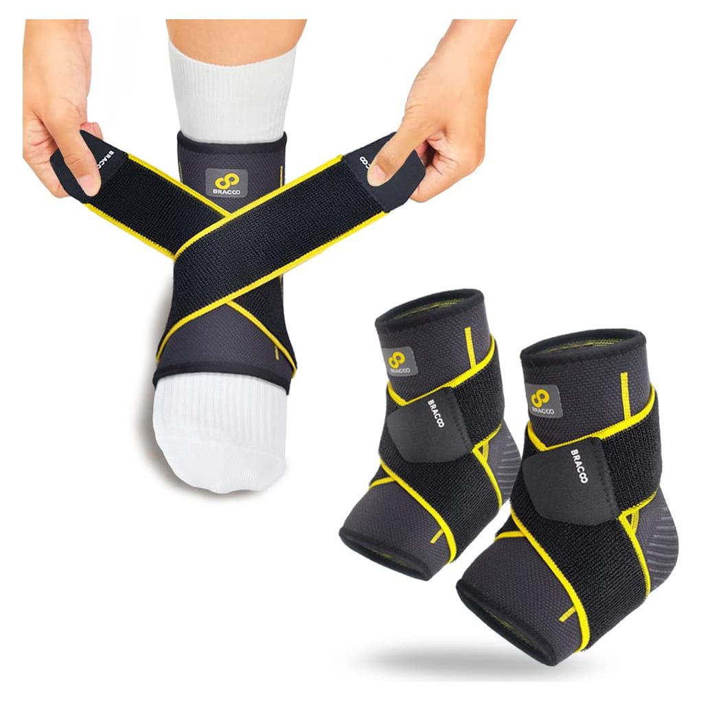 Bracoo Faja de Compresión para Tobillo FS60 Unisex Negro