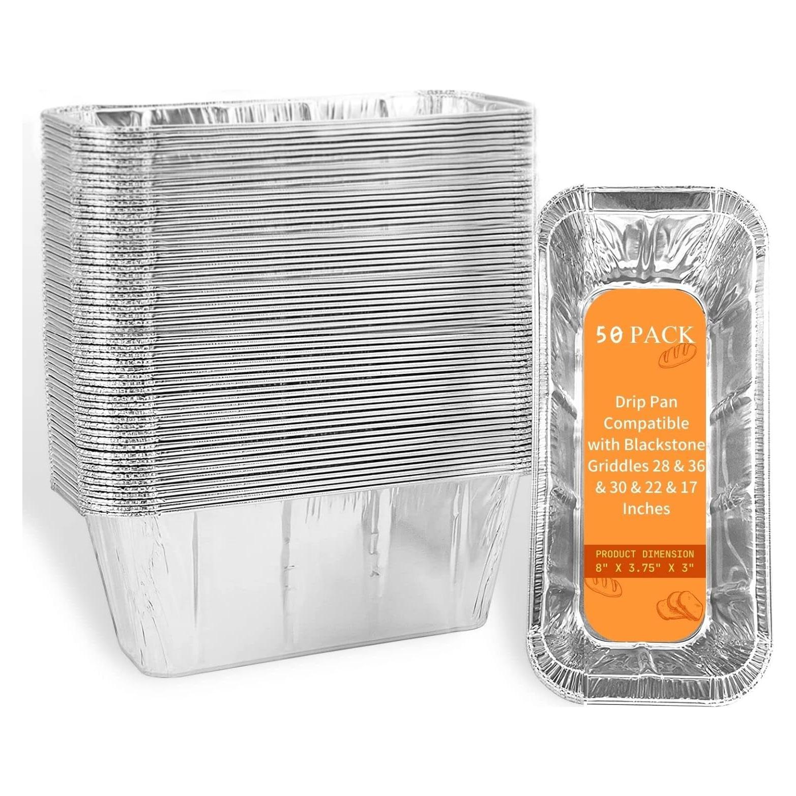 Paquete de 50 forros de bandeja de goteo Blackstone 20.32x9.4 cm