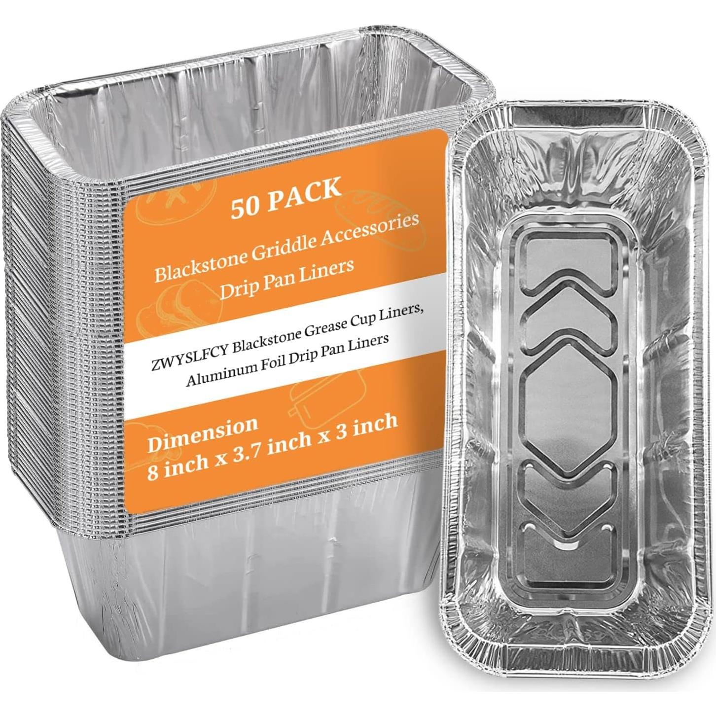 Paquete de 50 forros de bandeja de goteo Blackstone 20.32x9.4 cm