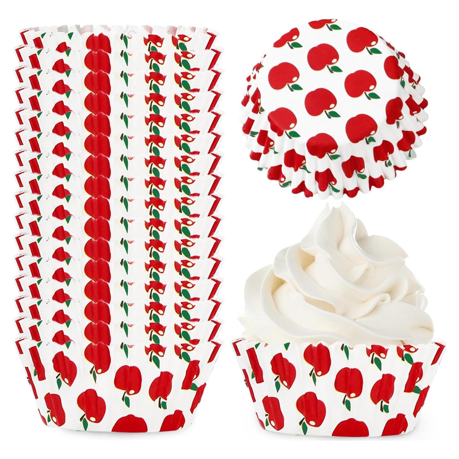 Forros para Cupcakes Manzana Rojos 300 Pcs Whaline 5.08 cm