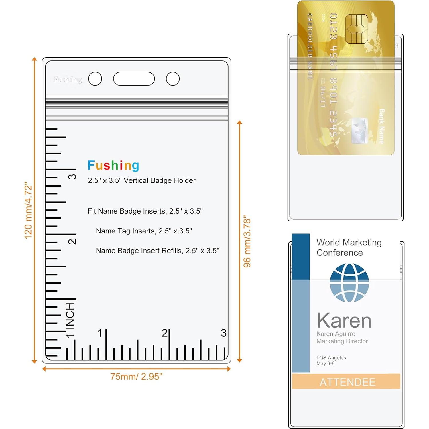 Soporte de Identificación Vertical Fushing 20 Pcs PVC 0.4mm