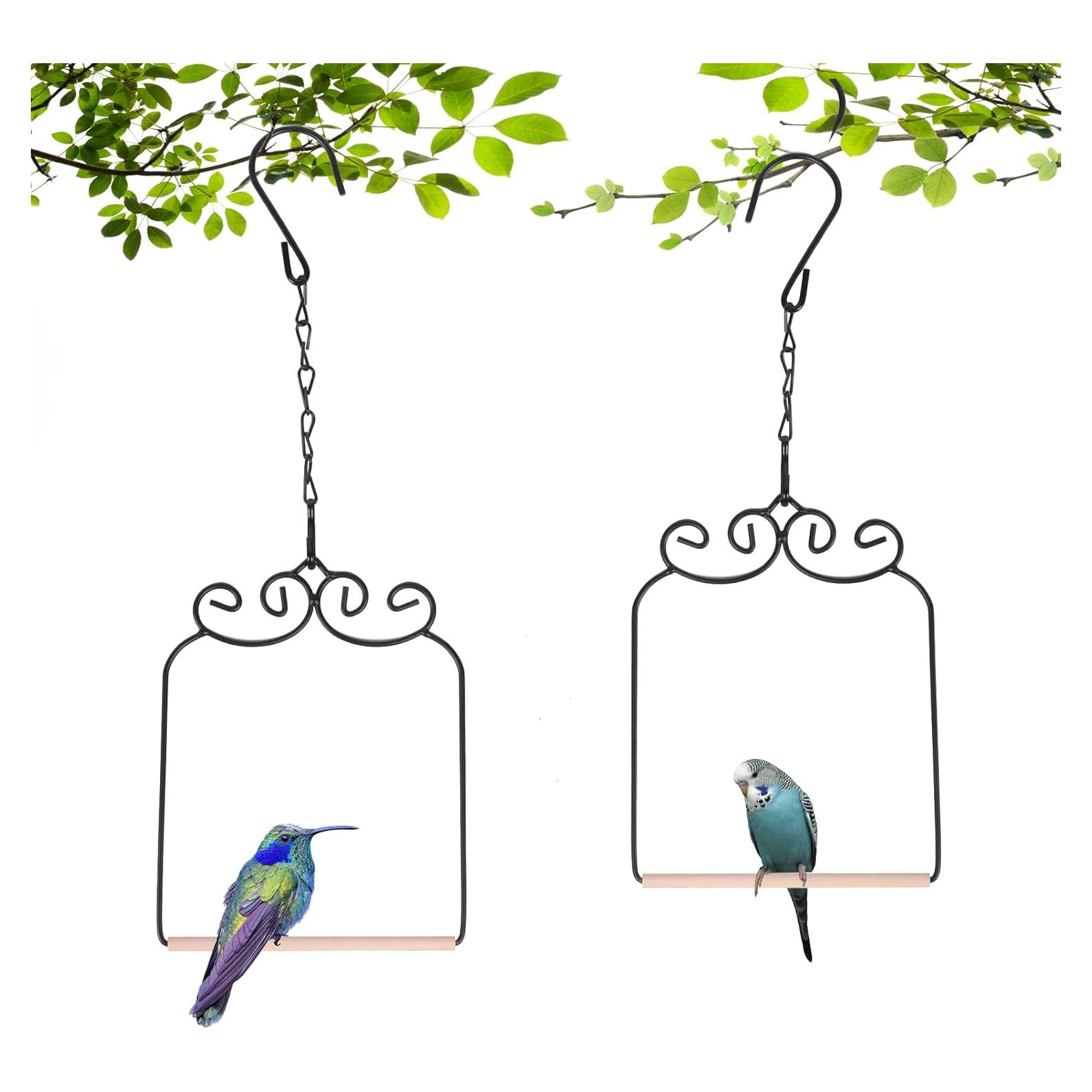 2PK Columpios y Perchas para Colibrí XYADX - Metal y Madera