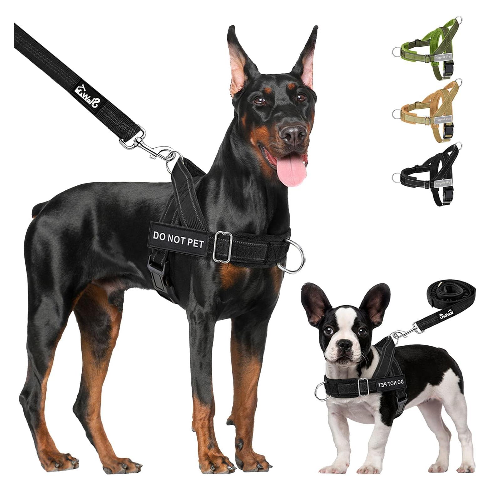 Arnés y Correa para Perros Lukovee Sin Tirones Negro S