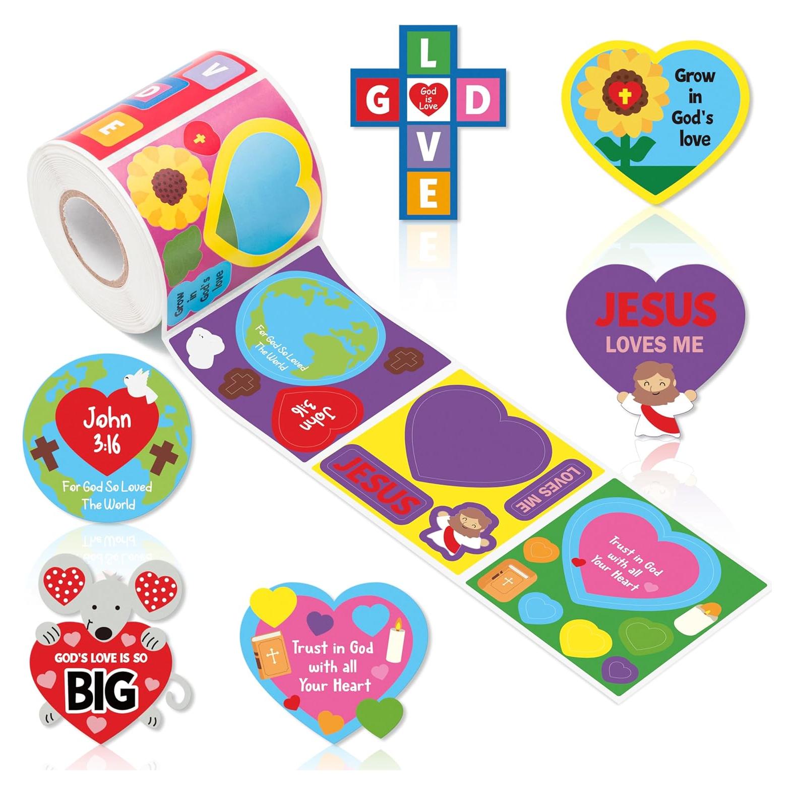 Pegatinas Autoadhesivas Haooryx 300pcs Religiosas Corazón