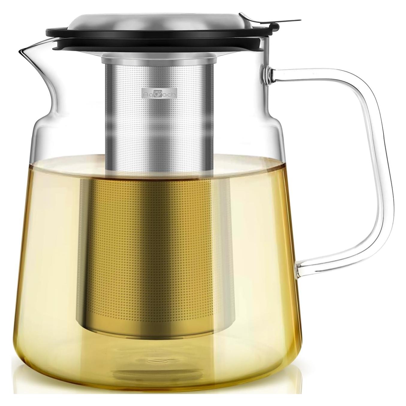 Tetera de Vidrio Aquach 1.68L con Infusor Acero Inoxidable