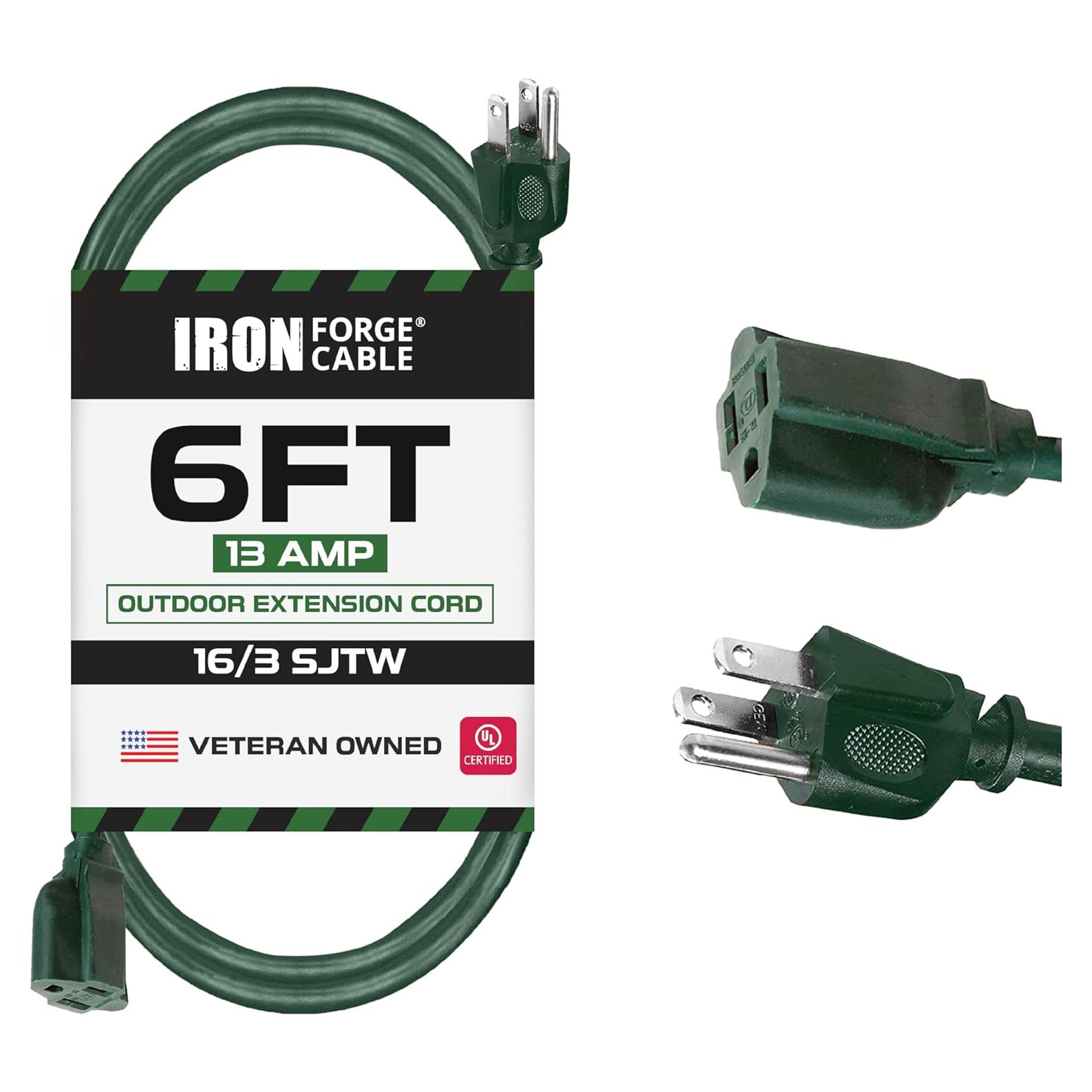 Cable de Extensión Iron Forge 1.83m Verde 16/3 SJTW 13A