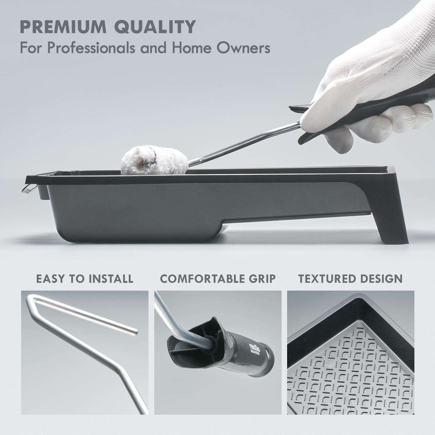 Kit de Rodillo de Pintura Mini Remolika 5 Piezas 4" Microfibra