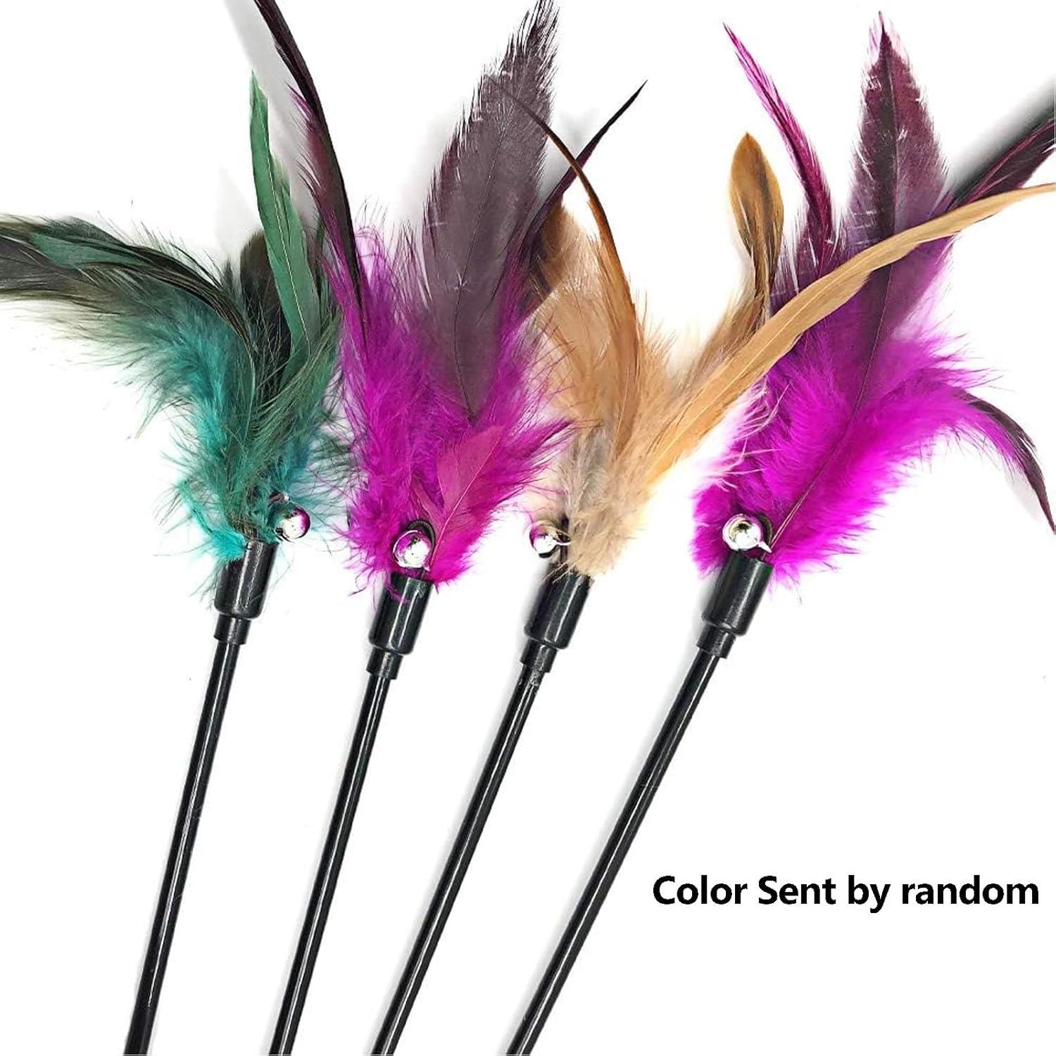 4 Varitas Interactivas para Gatos IUHKBH con Plumas y Campana
