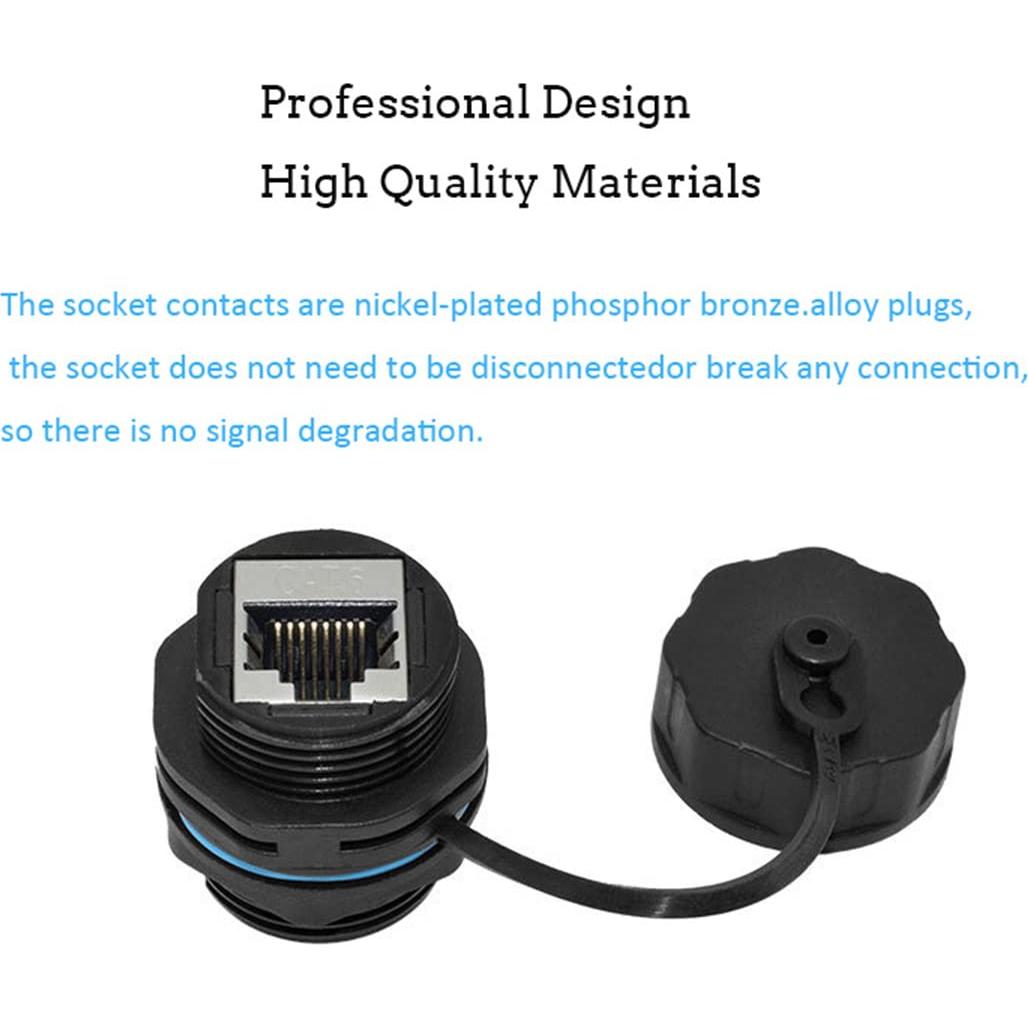 Conector RJ45 Hembra a Hembra Blindado IP68 PENGLIN 5PCS