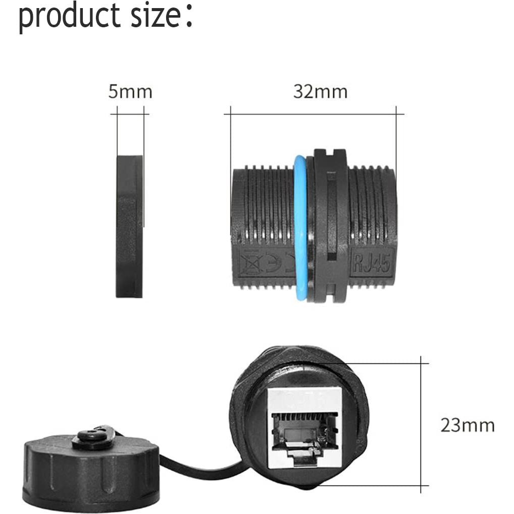 Conector RJ45 Hembra a Hembra Blindado IP68 PENGLIN 5PCS