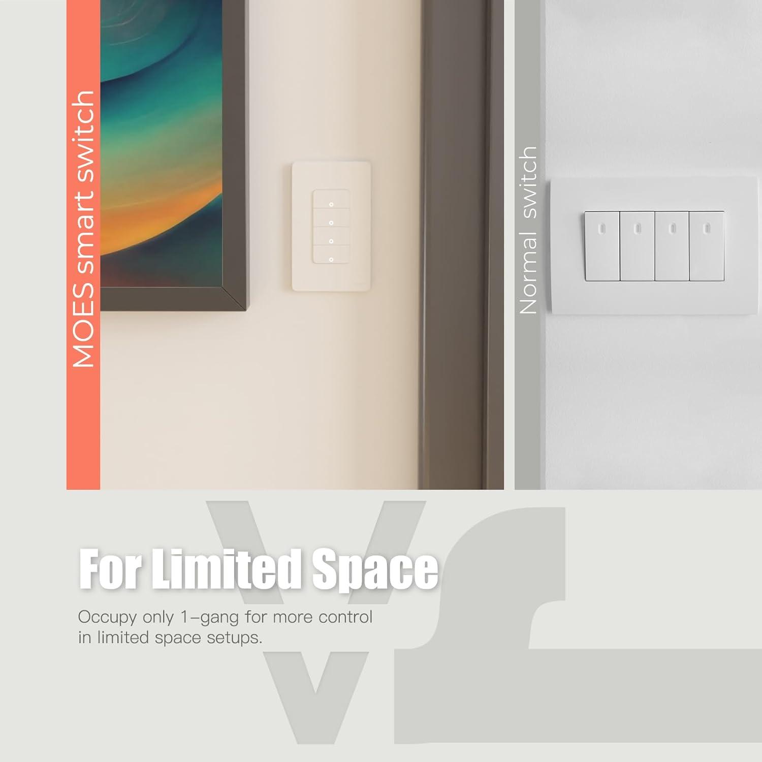 Interruptor Inteligente Zigbee MOES 1 Gang Blanco 2da Gen