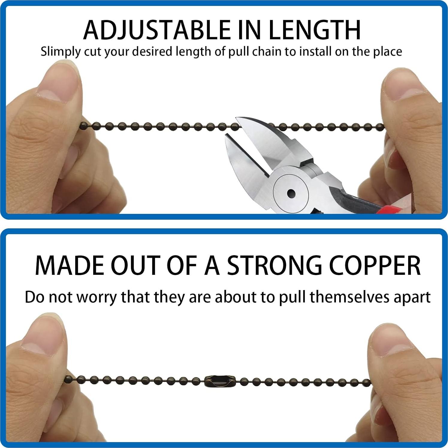 Juego de cadenas de tirón bronce antiguo ELFCAB 30.48 cm 2 piezas