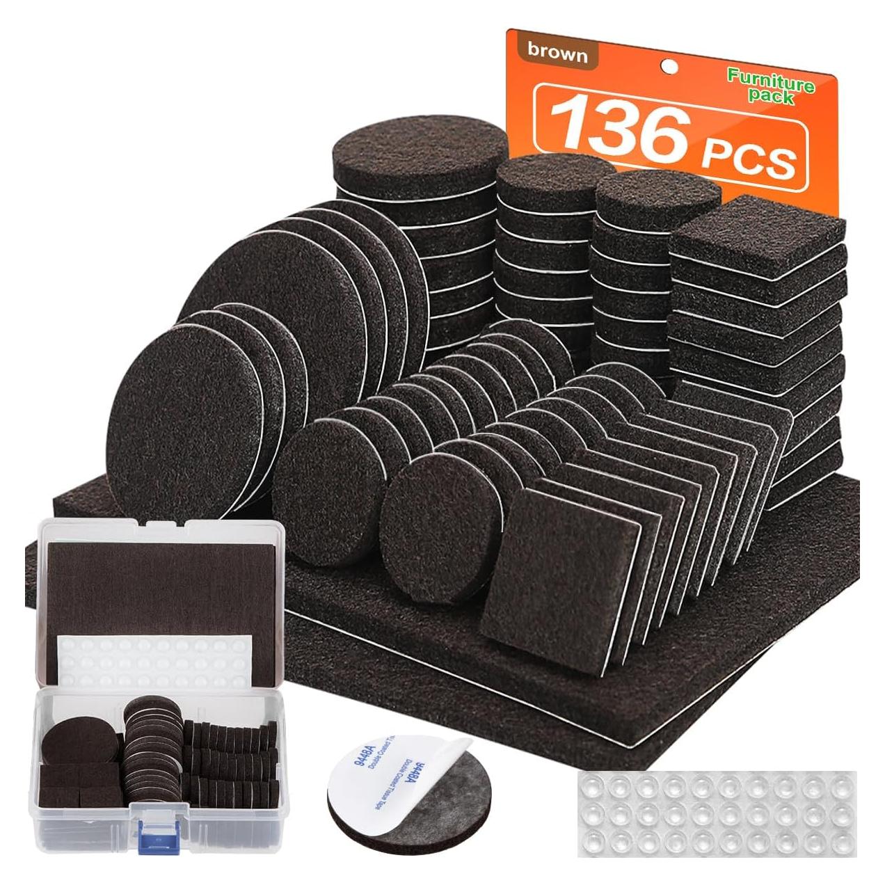 Almohadillas de Fieltro para Muebles FurniMate 136 Piezas