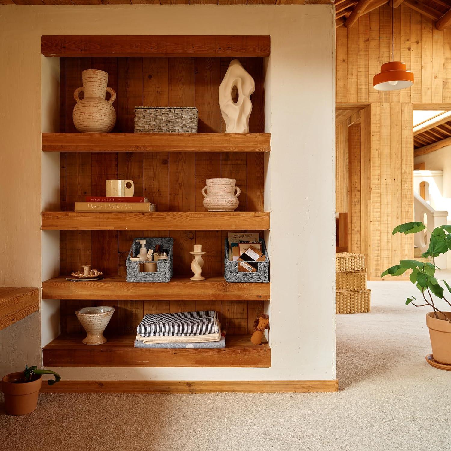 Cestas de Mimbre GRANNY SAYS Trapezoidales 2 Piezas Gris