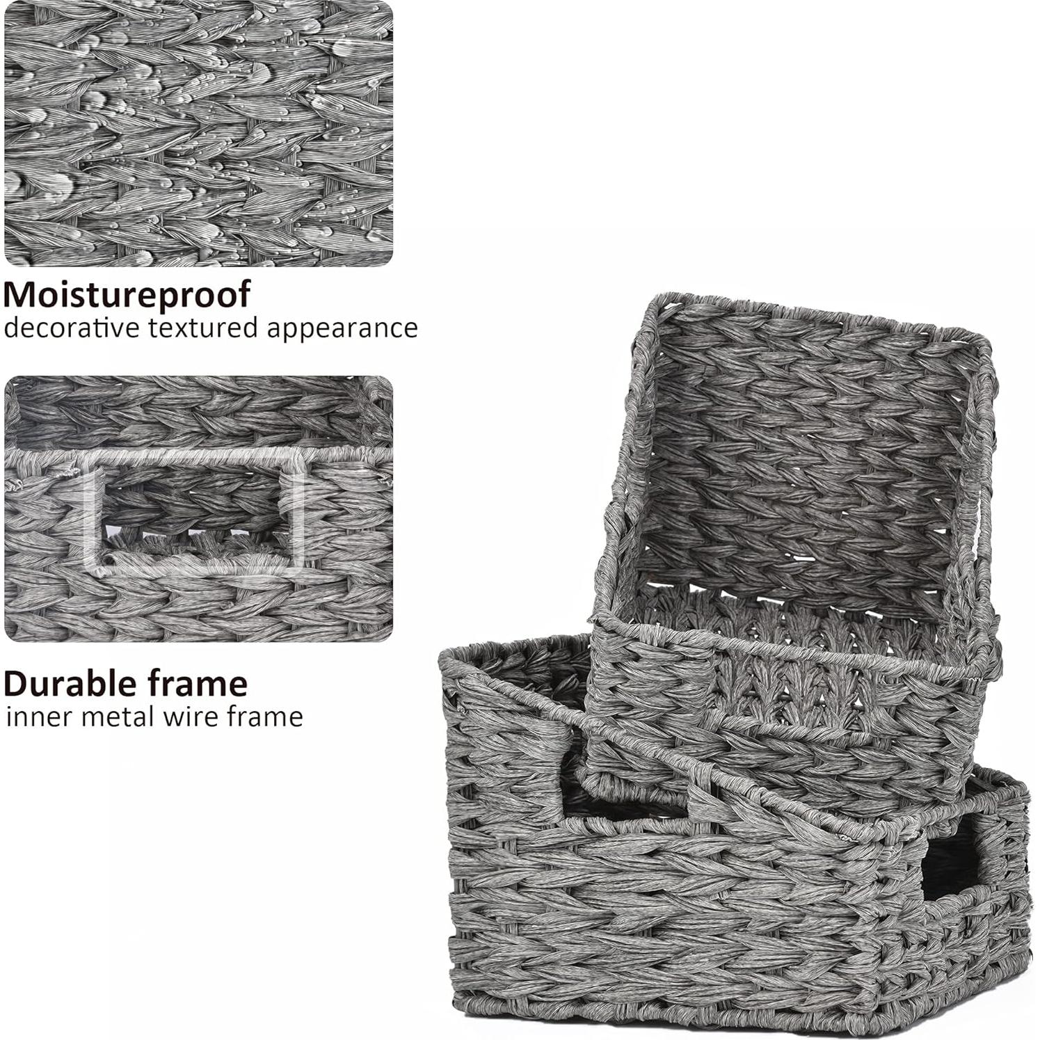 Cestas de Mimbre GRANNY SAYS Trapezoidales 2 Piezas Gris