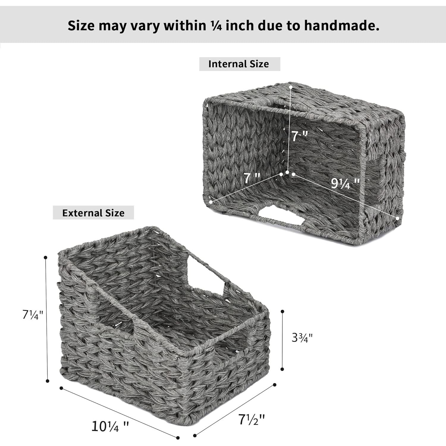 Cestas de Mimbre GRANNY SAYS Trapezoidales 2 Piezas Gris
