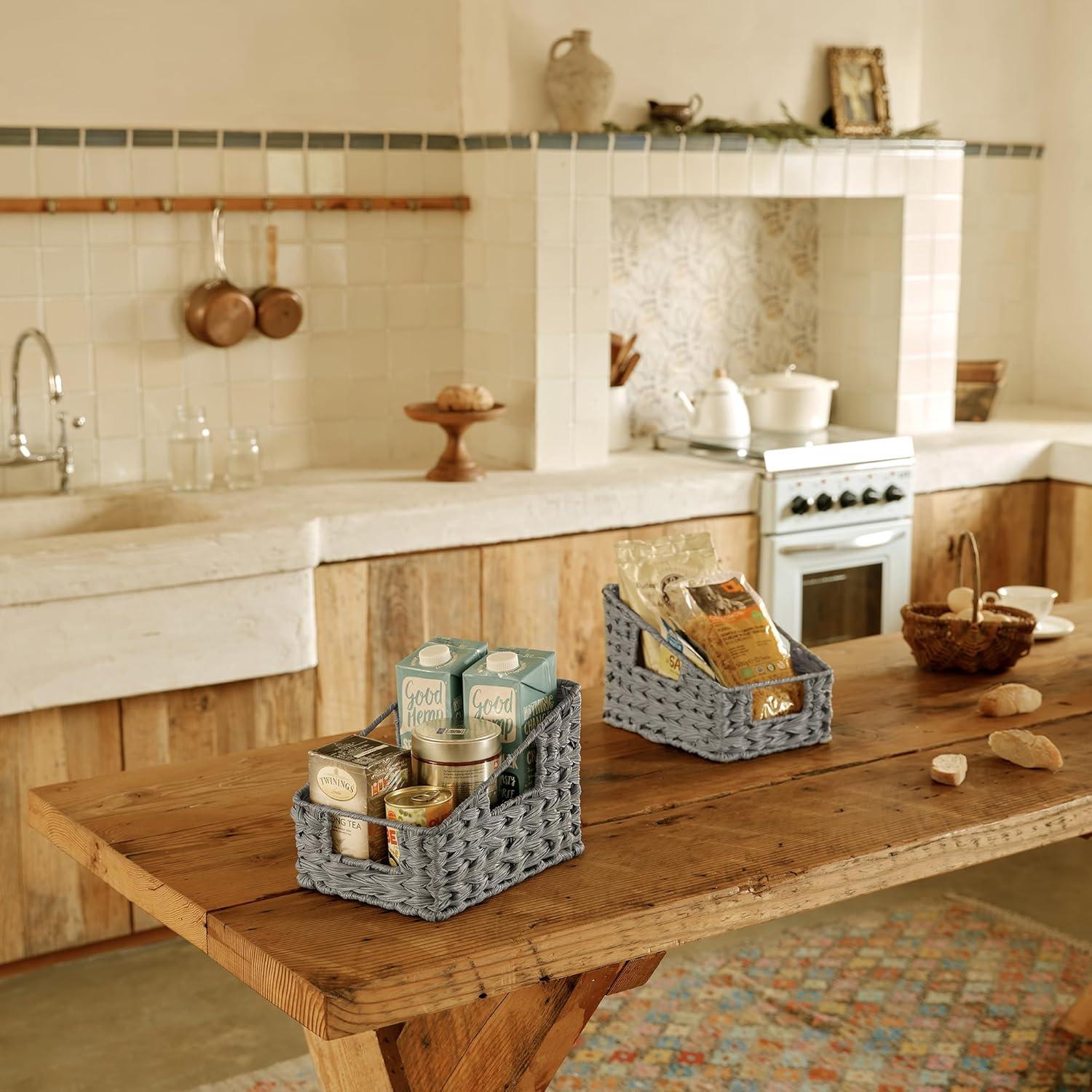 Cestas de Mimbre GRANNY SAYS Trapezoidales 2 Piezas Gris