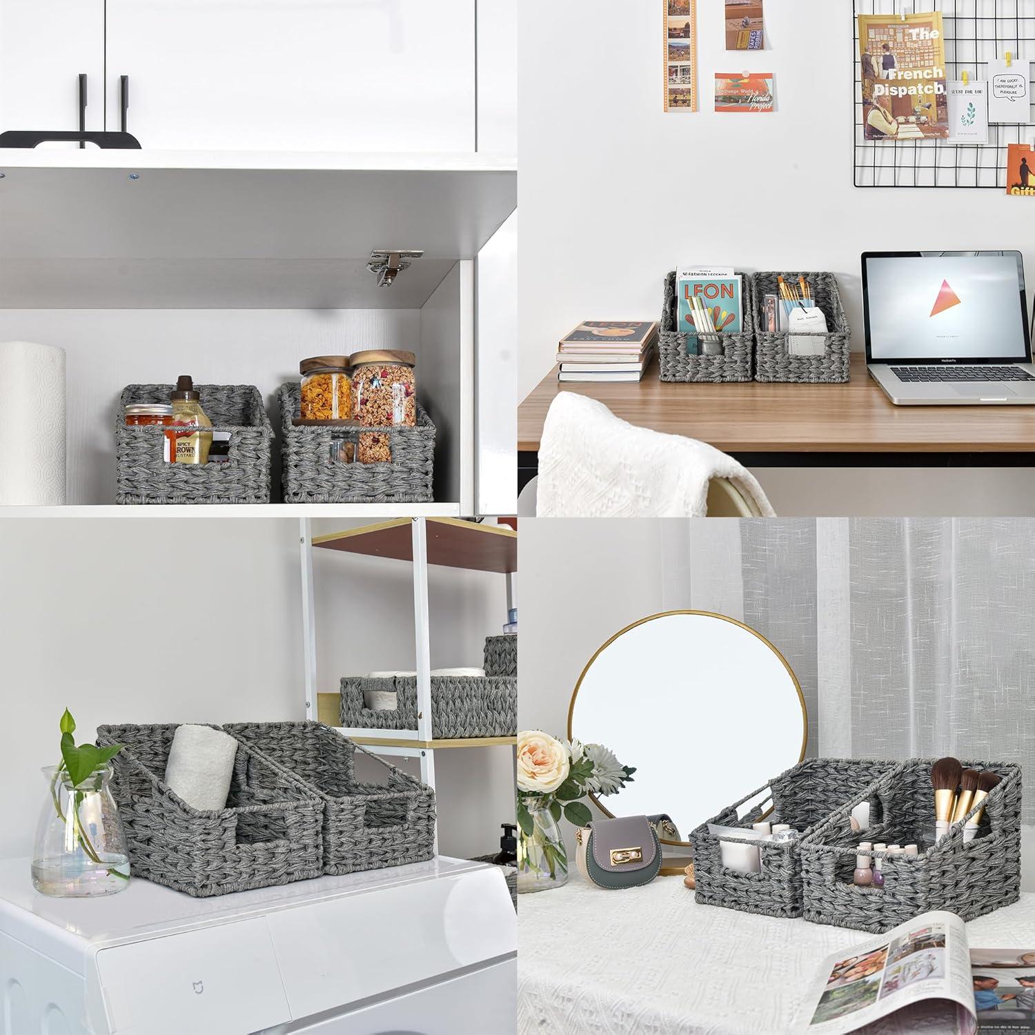 Cestas de Mimbre GRANNY SAYS Trapezoidales 2 Piezas Gris