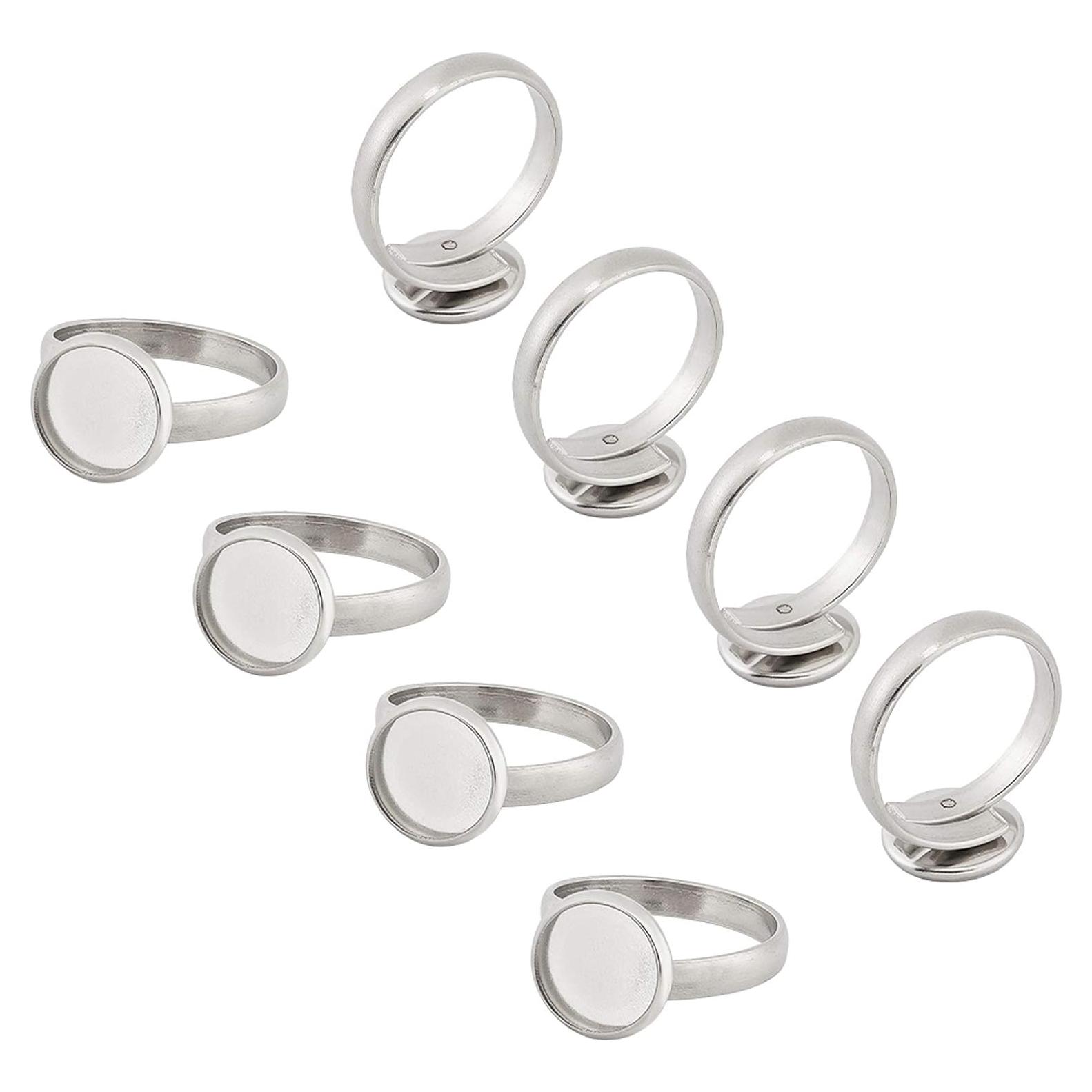 50 Anillos Ajustables de Acero Inoxidable PH PandaHall 10mm