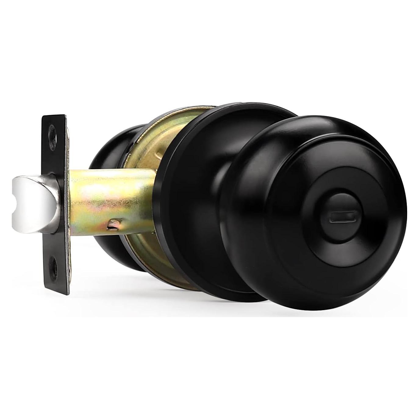 Manija de Puerta Interior Probrico Negro Mate con Cerradura