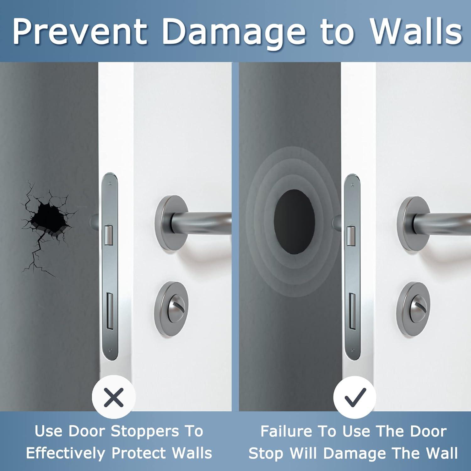 Topes de Puerta XoYoZo Silicona Autoadhesivos 4.5cm - Negro