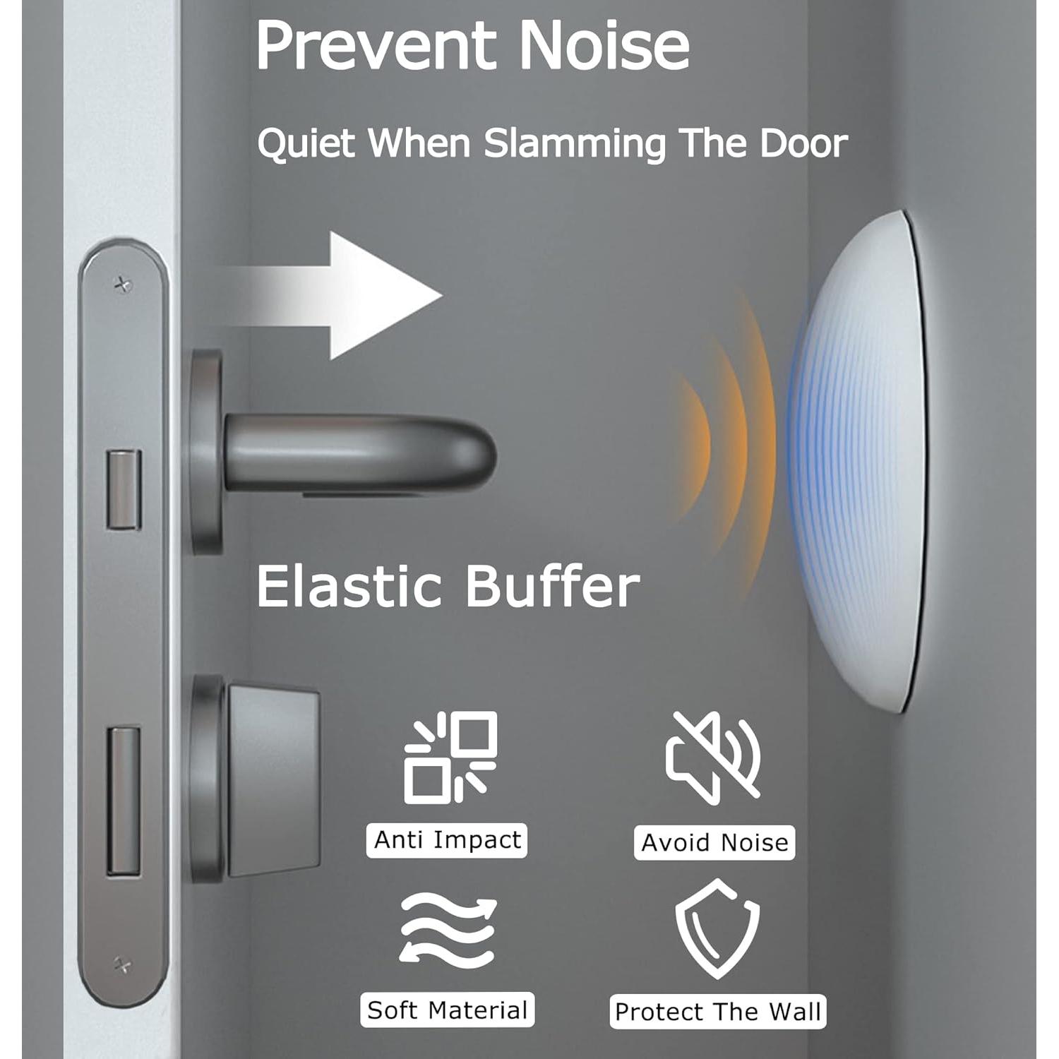 Topes de Puerta XoYoZo Silicona Autoadhesivos 4.5cm - Negro