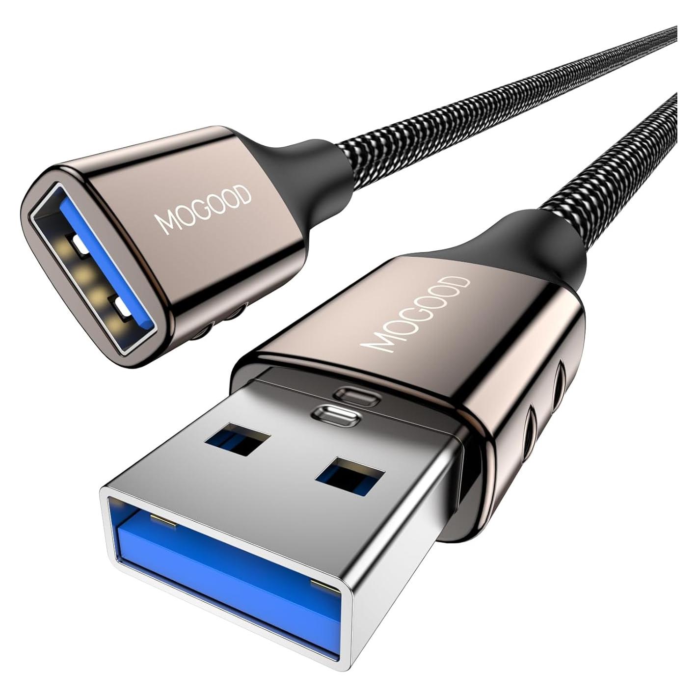 Cable de Extensión USB 3.0 MOGOOD 1M Negro Macho a Hembra