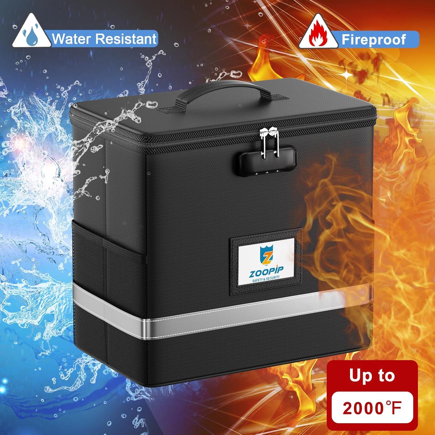 Caja de Archivos a Prueba de Fuego ZOOPIP con Cerradura 12L