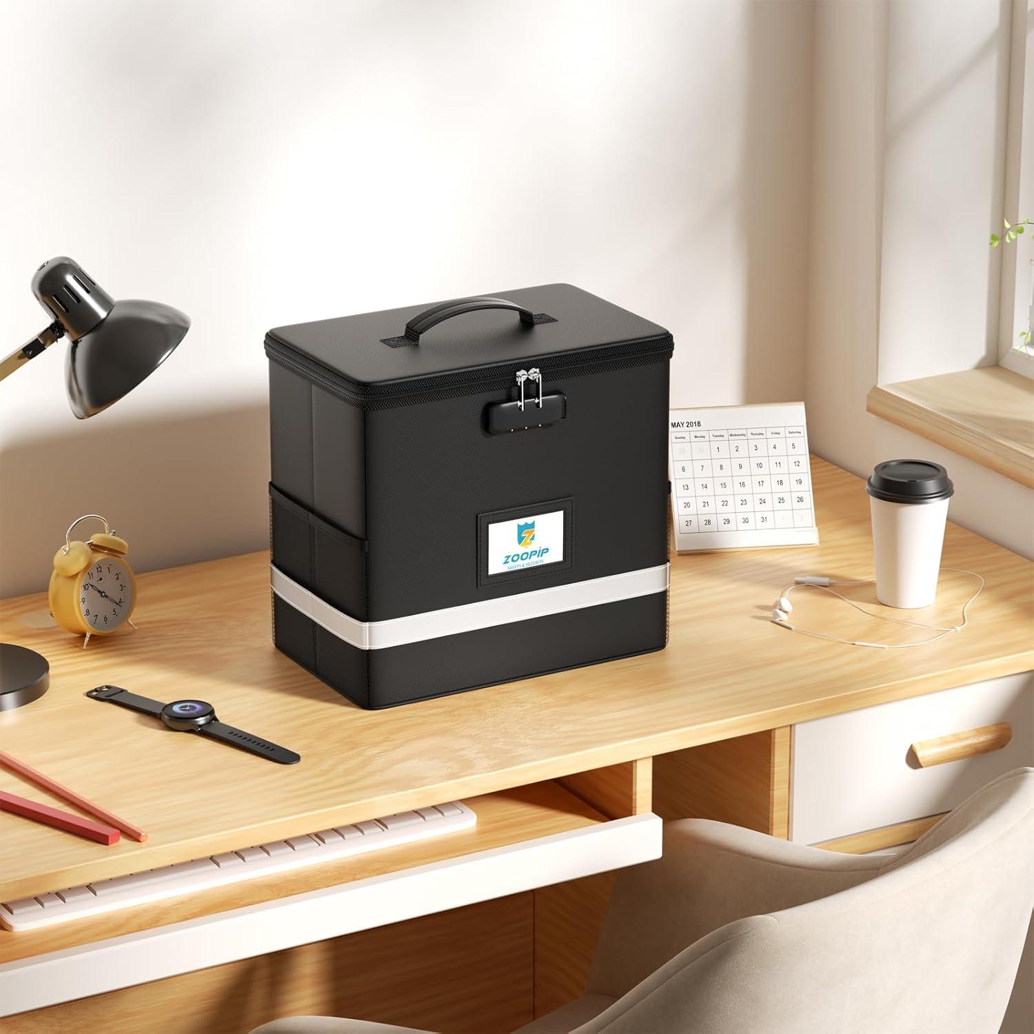 Caja de Archivos a Prueba de Fuego ZOOPIP con Cerradura 12L