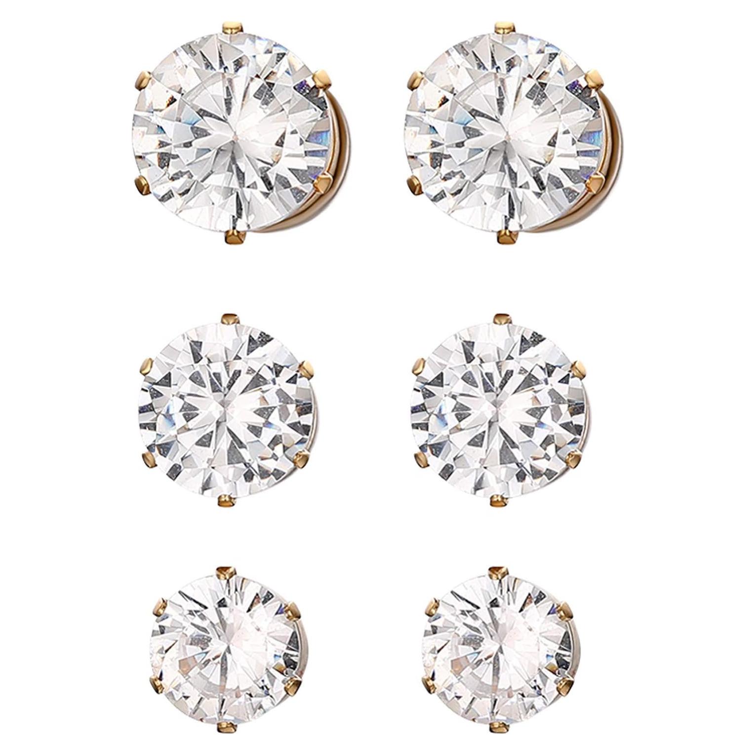 Pendientes Magnéticos Clip On Rofusn Oro 6 Piezas 6-8mm