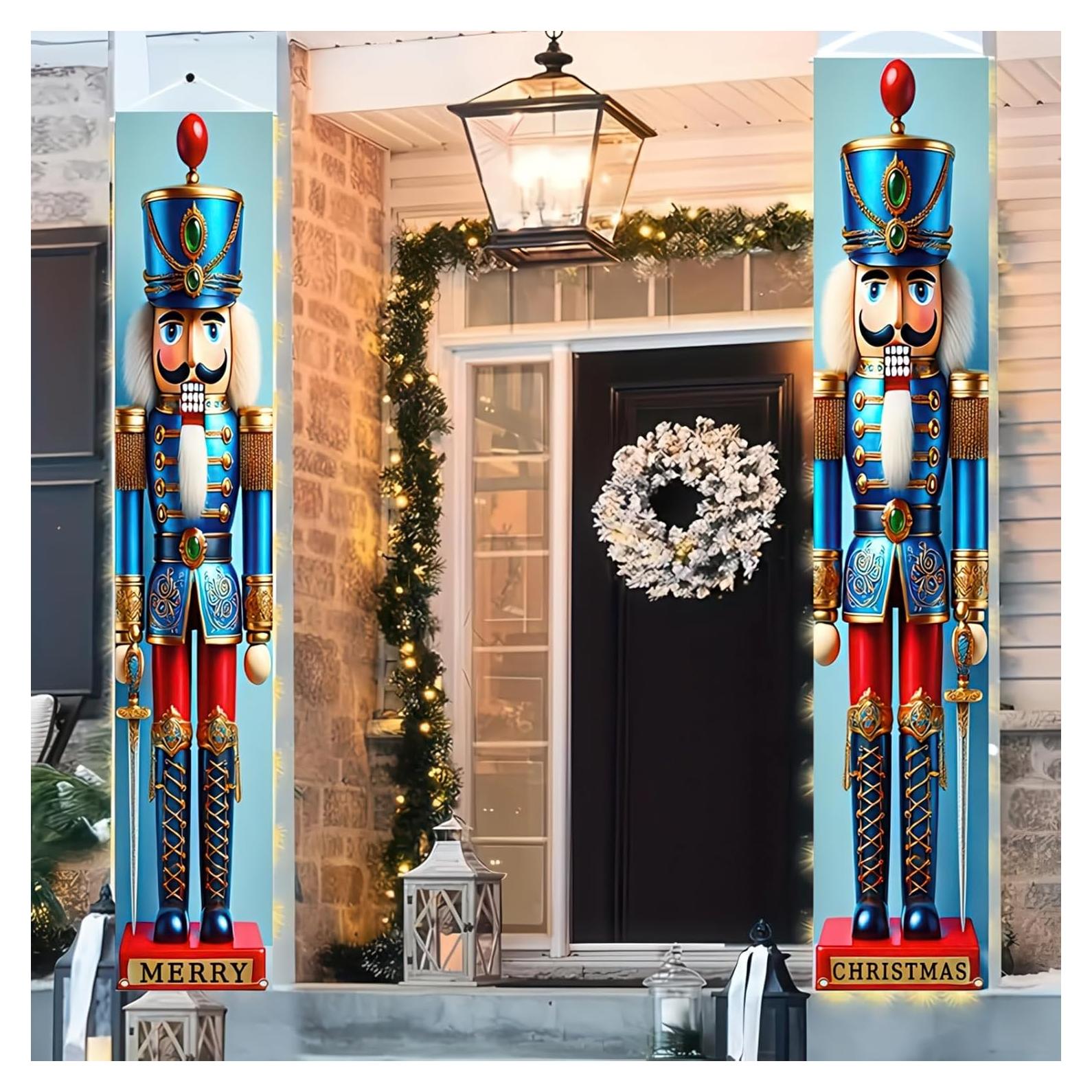 Juego de Banners de Navidad BlissYard 180x30cm Soldado de Nuez