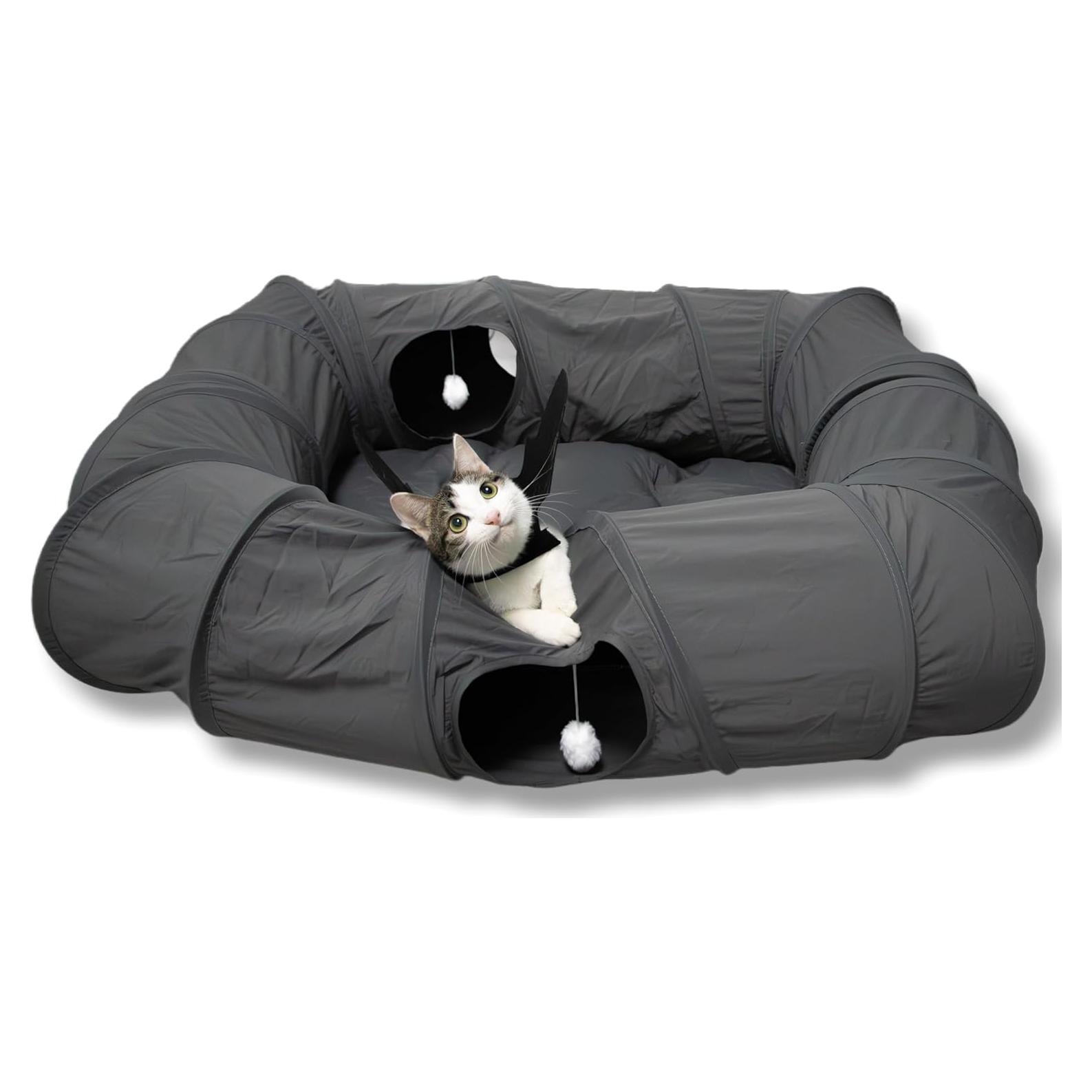 Cama túnel para gatos XxingSheep XL 108x85 cm Gris oscuro