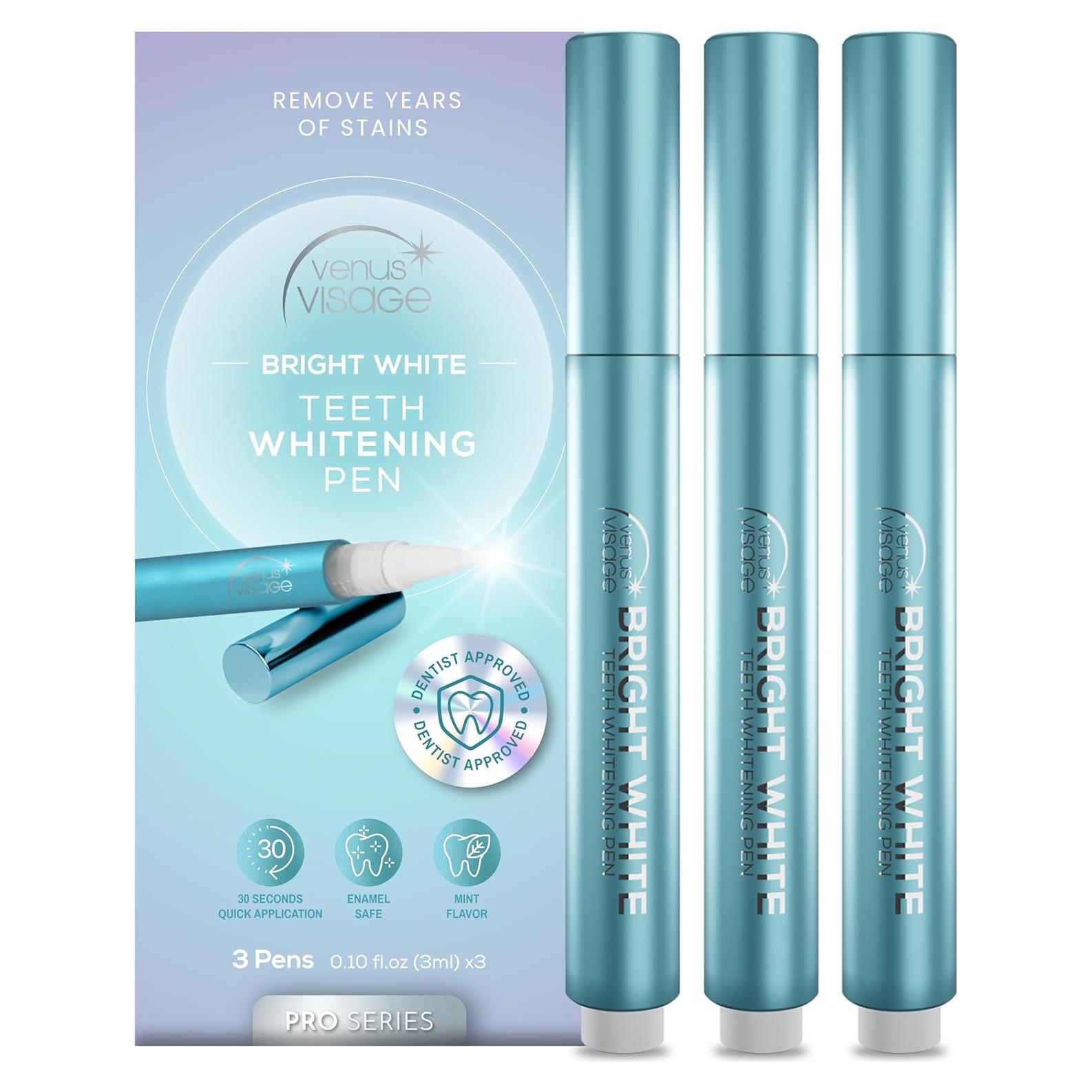 Bolígrafo Blanqueador de Dientes Venus Visage - Gel Menta - 3 Piezas