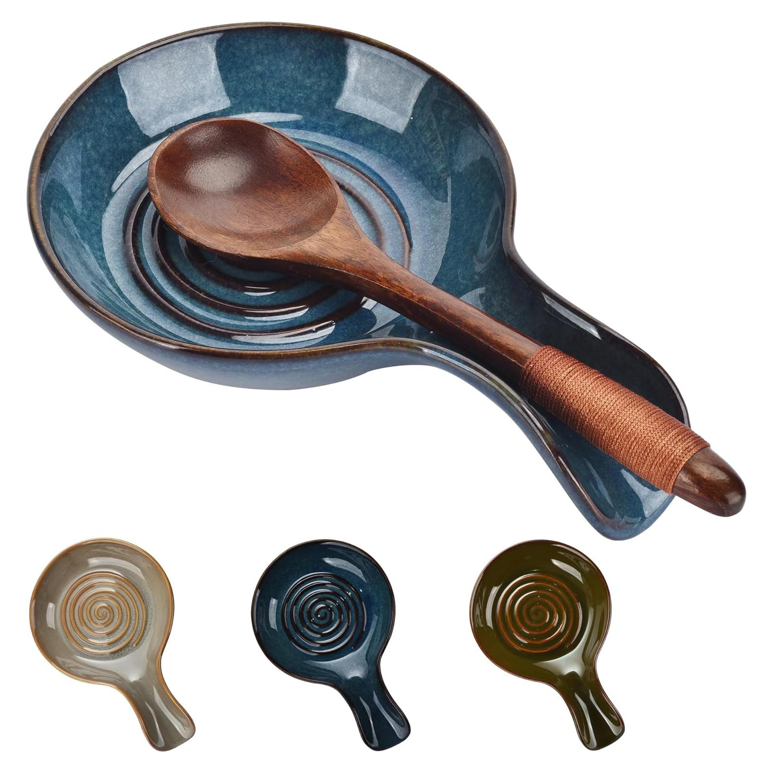 Soporte de Cuchara de Cerámica BUYNEED 17.5 cm Azul