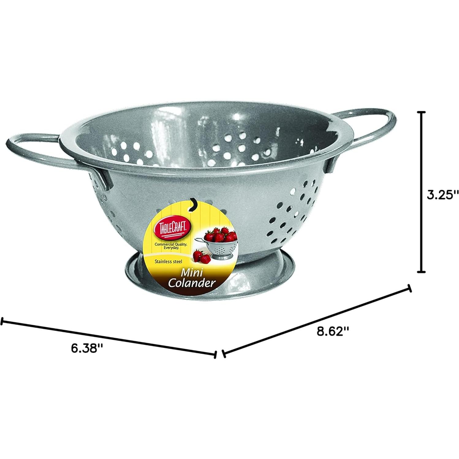 Colador Mini Tablecraft 0.75 cuartos Acero Inoxidable Plata