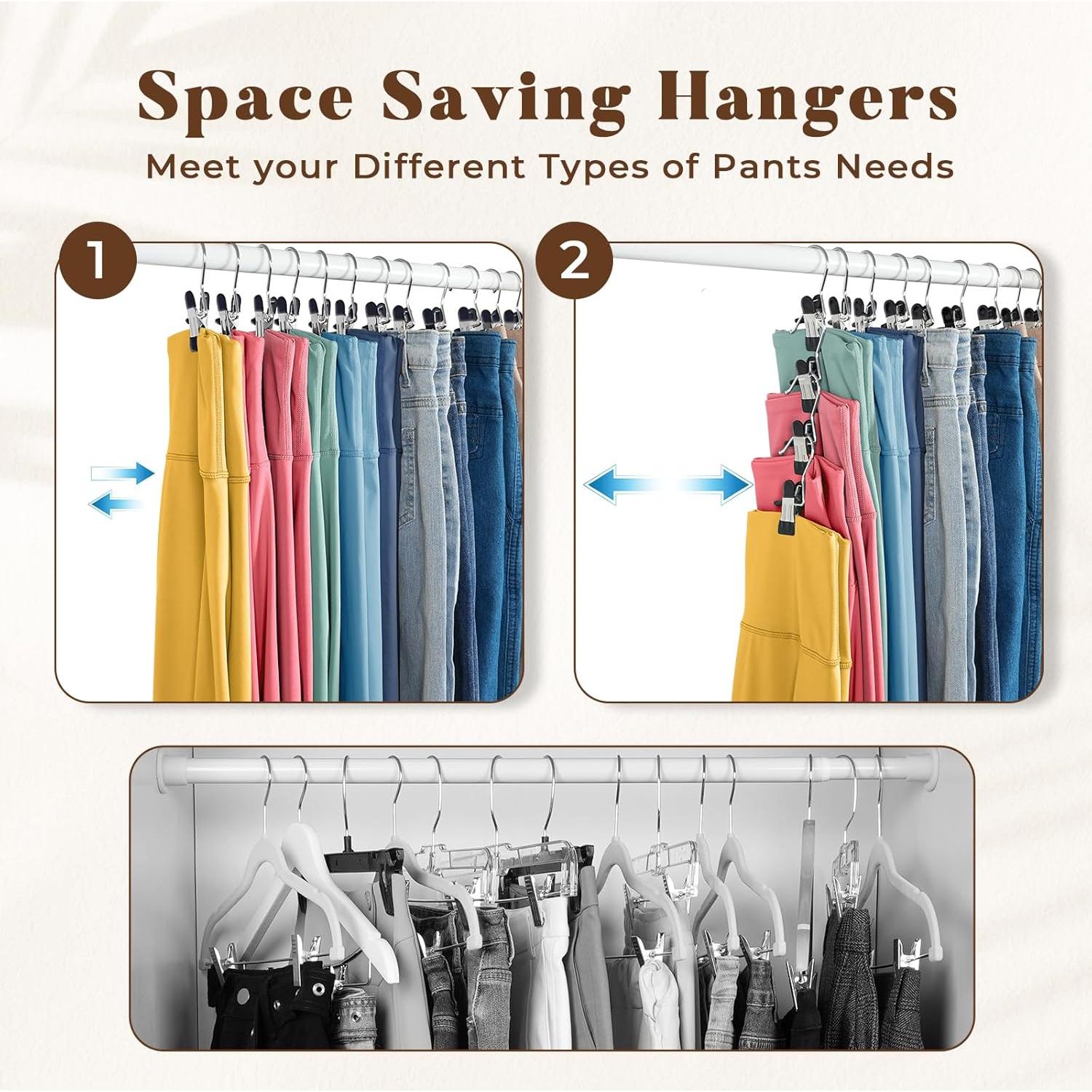 Organizador de Leggings HOUSE DAY - 10 Perchas de Metal con Clips