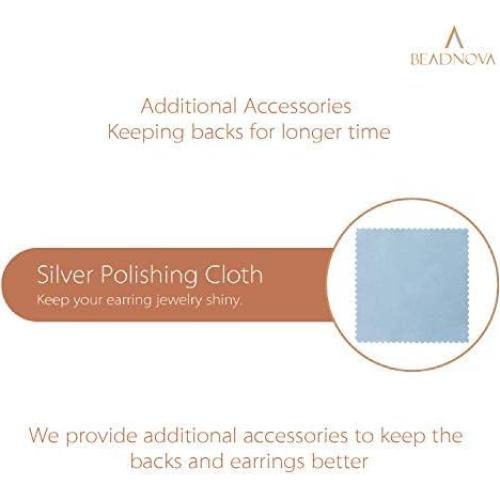 Respaldo de Aretes BEADNOVA 120pcs Goma Transparente Hipoalergénico