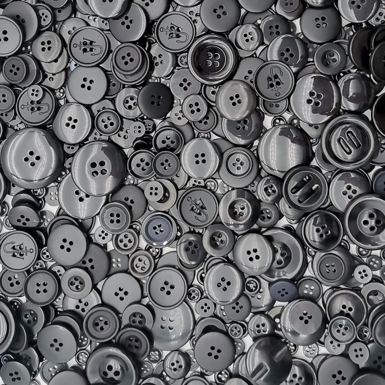 1600 Botones Negros de Resina Qovydx para Manualidades 1.8-7.6 cm