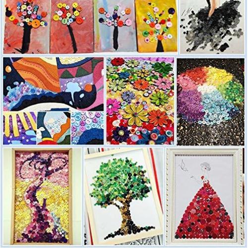 1600 Botones Negros de Resina Qovydx para Manualidades 1.8-7.6 cm