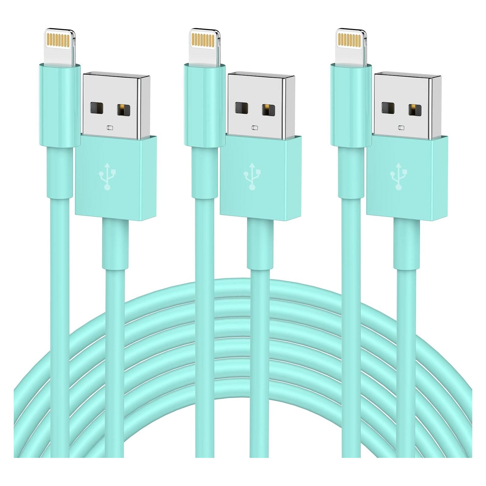 Cable de Carga Lightning QZIIW 3 Unidades 3 Metros Azul