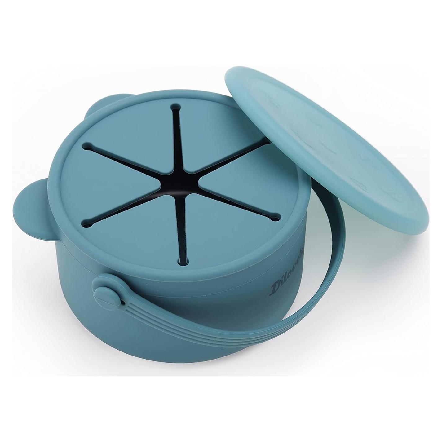 Taza de Snack Silicona Dilovely 9 Oz Azul para Bebés