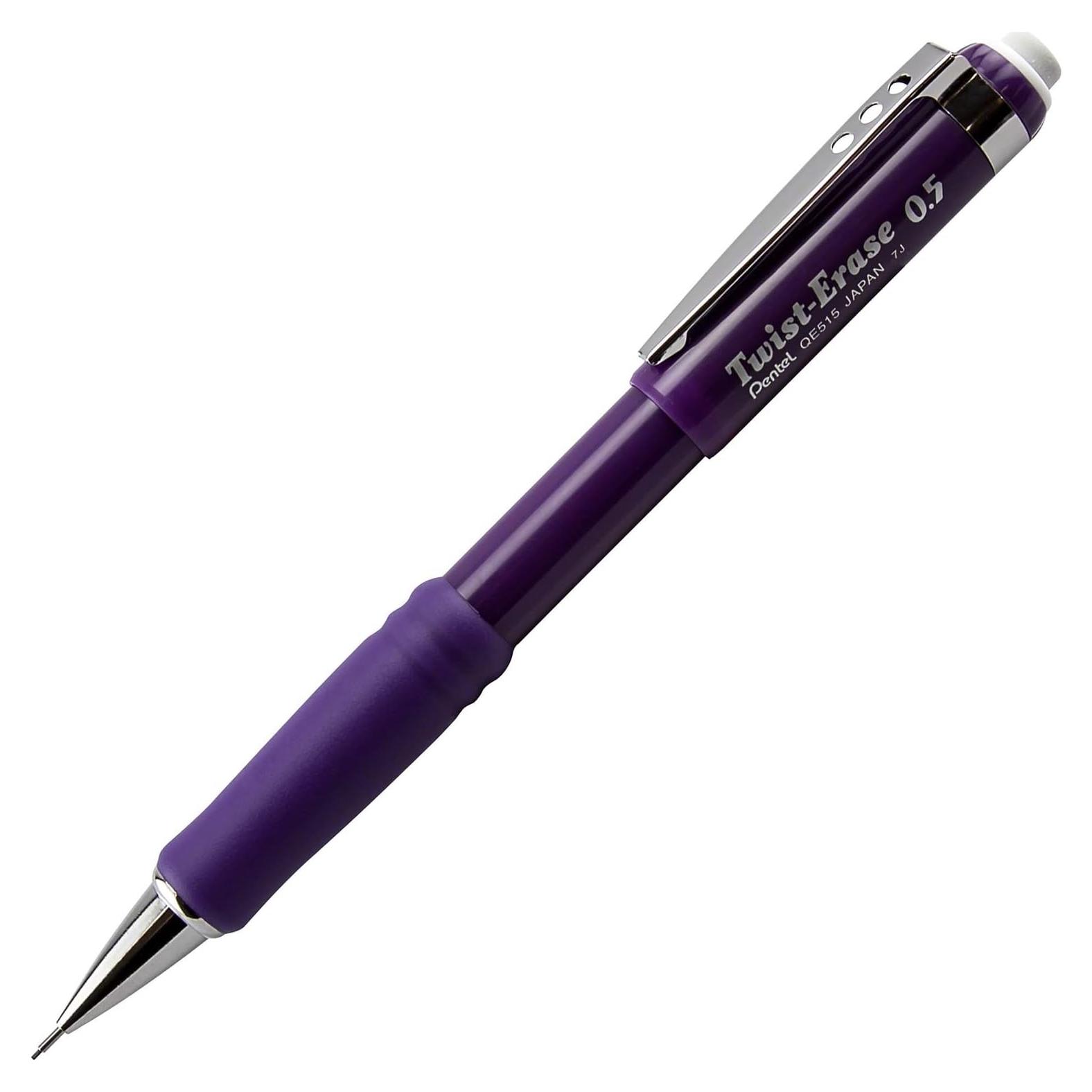 Lápiz Automático Pentel QE515V 0.5 mm Violeta con Borrador