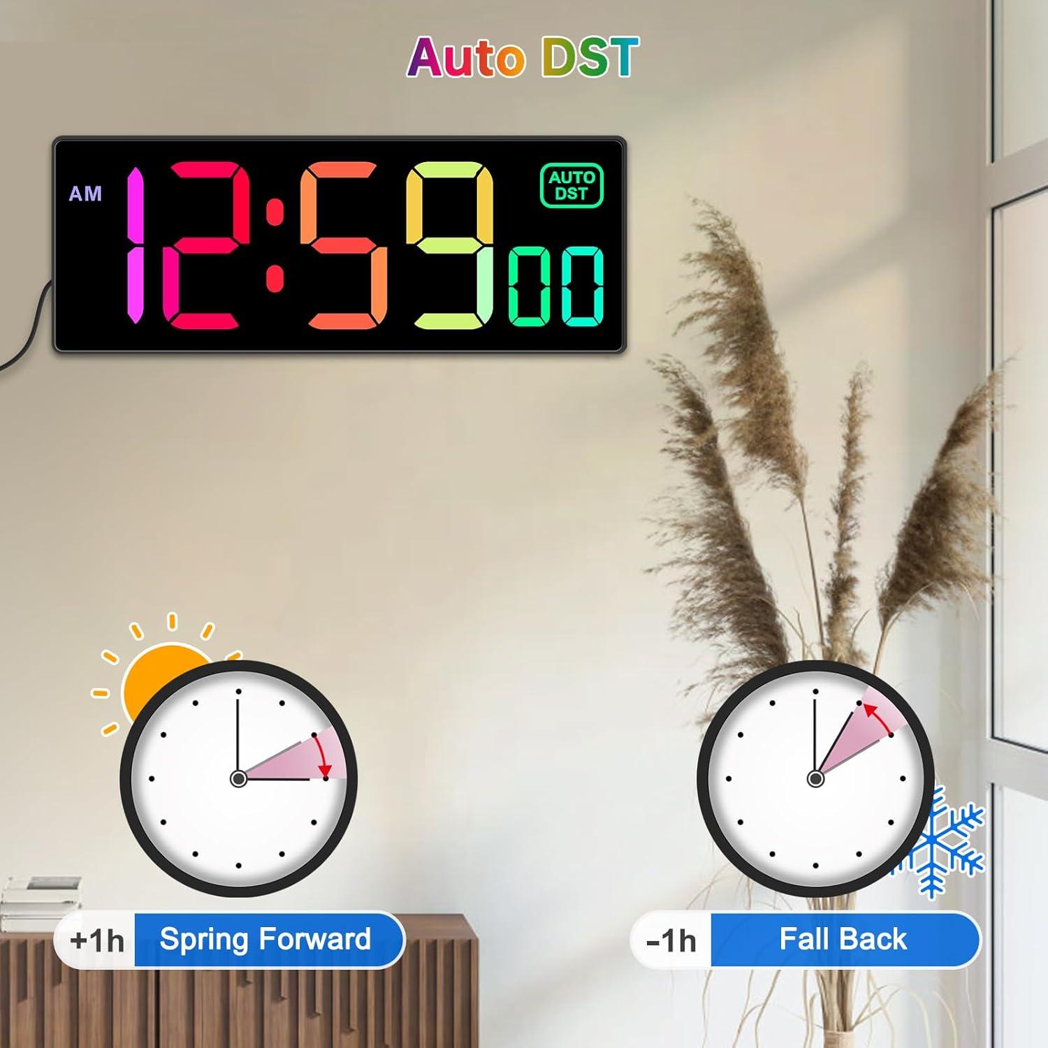 Reloj de Pared Digital Soobest 10.2" RGB con Control Remoto