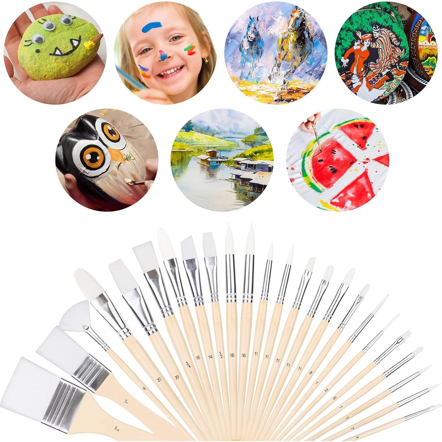 Pinceles de Pintura Amazon Basics 24 Piezas Multiusos