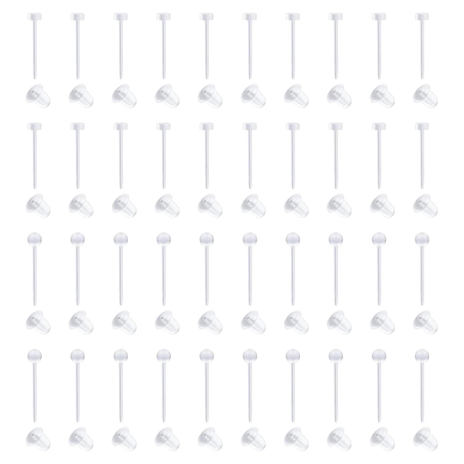 Pendientes de plástico hipoalergénicos Fectas 3mm 80pcs